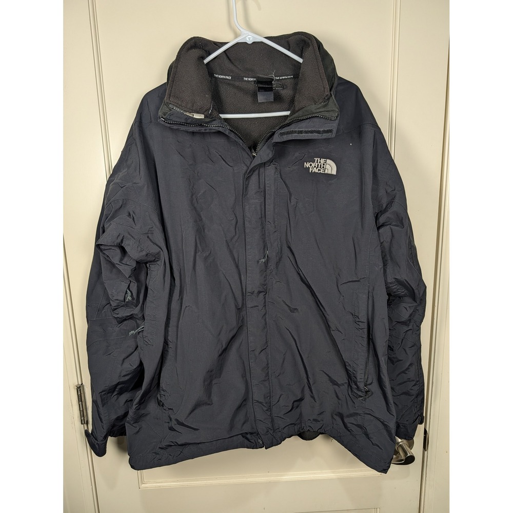 The North Face HyVent 3-in-1 Jacket Mens Black Waterproof Hooded Coat XL